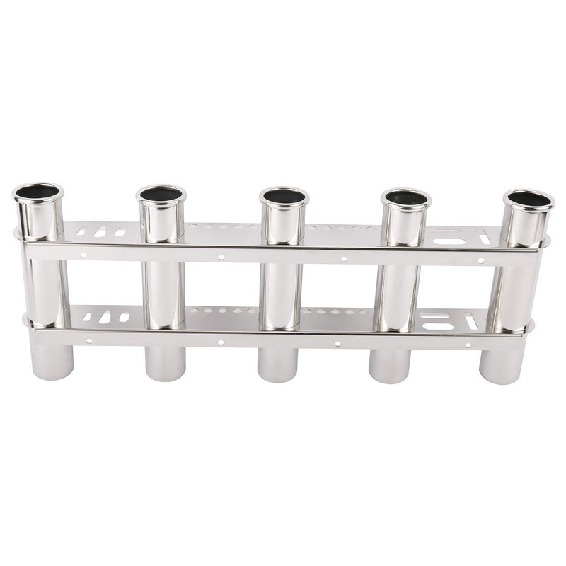 NovelBee 316 Stainless Steel 5 Tubes Fishing Rod Holder for Boat Marine Kayak Yacht - Image 1